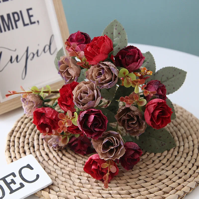 Artificial Rose 7 Branches 21 Flower Heads Silk Fake Flower Length 30cm for Wedding Bouquet Valentine's Day Decor Arrangement
Artificial Rose 7 Branches 21 Flower Heads Silk Fake Flower Length 30cm for Wedding Bouquet Valentine's Day Decor Arrangement