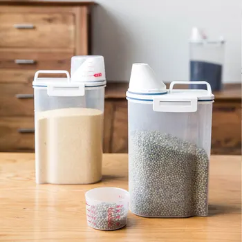 MDZF SWEETHOME 2.5L Rice Grain Storage Tank with Scale Bowl Sealed Plastic Transparent Moisture-proof Kitchen Storage Box
MDZF SWEETHOME 2.5L Rice Grain Storage Tank with Scale Bowl Sealed Plastic Transparent Moisture-proof Kitchen Storage Box