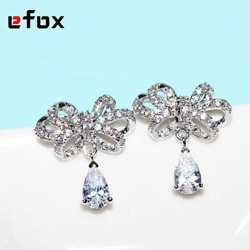 New Big Water Drop Crystal Stud Earrings Fashion Design Bow Ear Stud 925 Sterling Silver Statement Earring Wedding Jewelry
New Big Water Drop Crystal Stud Earrings Fashion Design Bow Ear Stud 925 Sterling Silver Statement Earring Wedding Jewelry