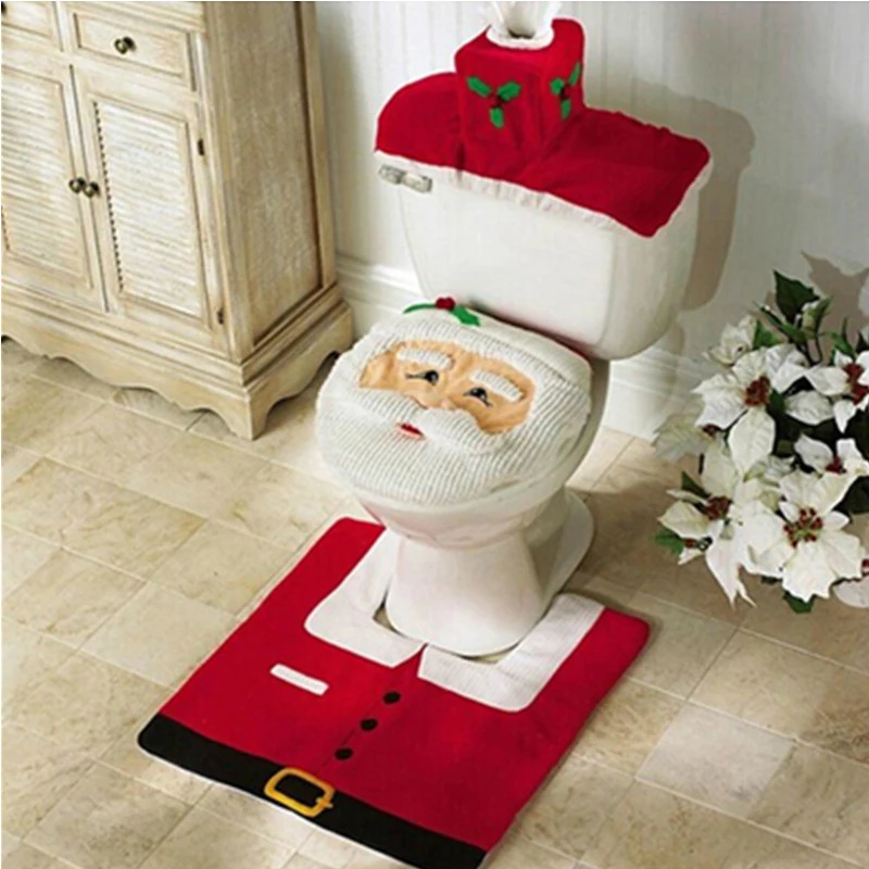 New Year Best Gift Happy Christmas Santa Toilet Seat Cover & Rug Bathroom Set Christmas Decorations
New Year Best Gift Happy Christmas Santa Toilet Seat Cover & Rug Bathroom Set Christmas Decorations