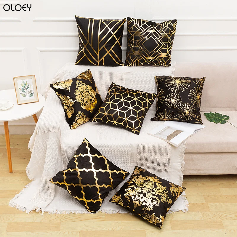 

OLOEY 1PC Decorative Pillows Home Original Hot Stamping Pillowcase European Classical Sofa Cushion Lumbar Pillowcase Home Decor