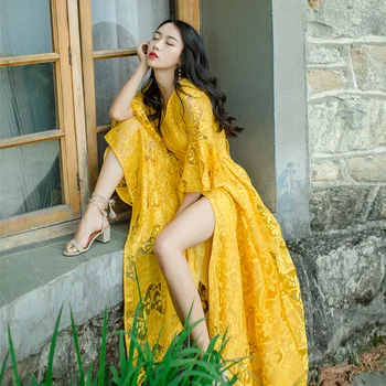 Lady Party Dresses Lace Sexy 2018 Autumn Yellow/Black Lace Long Dresses Sexy Split Maxi Dress Beach Vacation Party Dresses
Lady Party Dresses Lace Sexy 2018 Autumn Yellow/Black Lace Long Dresses Sexy Split Maxi Dress Beach Vacation Party Dresses