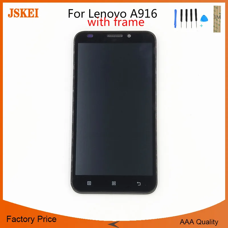 5 дюймов 10 шт./лот для Lenovo A916 ЖК-дисплей сенсорная панель экран дигитайзер в сборе