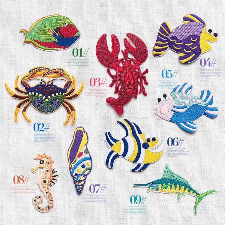 Nice Details Cute Fish Crab Hippocampus Shark Patches Embroidered Iron on Badge Appliques Patch For Clothes Dress Jean Sewing
Nice Details Cute Fish Crab Hippocampus Shark Patches Embroidered Iron on Badge Appliques Patch For Clothes Dress Jean Sewing