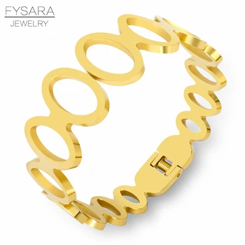 FYSARA Titnium Steel Hollow Round Circe Bangle Big Cuff Bracelets Women Accessories Office Career Jewelry Wholesale Pulseiras
FYSARA Titnium Steel Hollow Round Circe Bangle Big Cuff Bracelets Women Accessories Office Career Jewelry Wholesale Pulseiras
