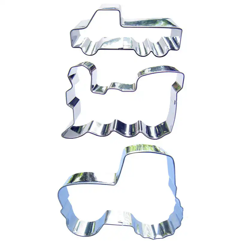 Pickup trucks, Locomotives,Tractors shape 3 piece biscuit cutting molds, baking tools, cake decorating soft candy tools.
Pickup trucks, Locomotives,Tractors shape 3 piece biscuit cutting molds, baking tools, cake decorating soft candy tools.