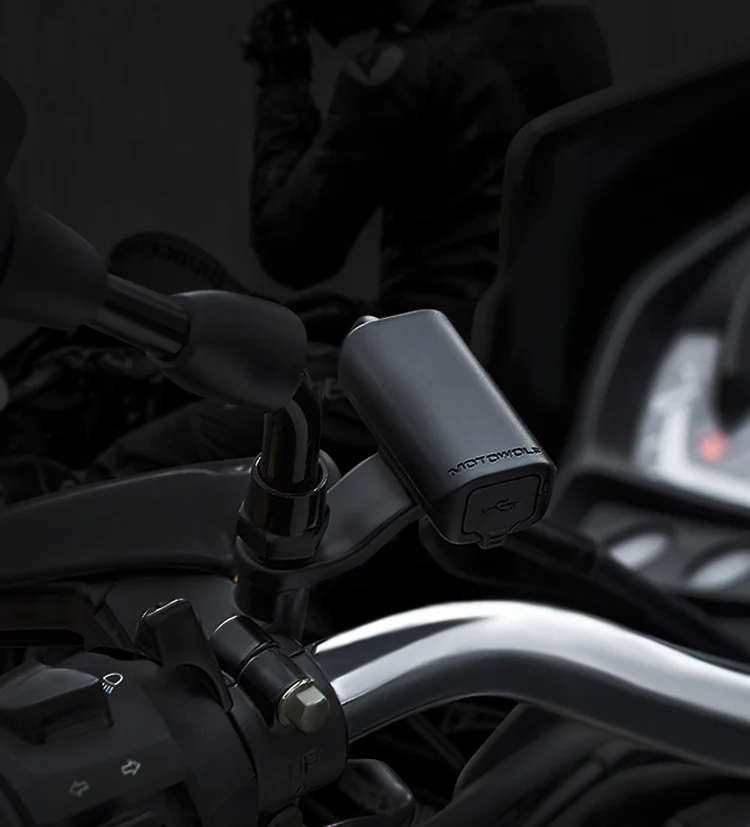 Scooter USB Charger Motorcycle Mirror 12-24V 5V Cell Phone Charger