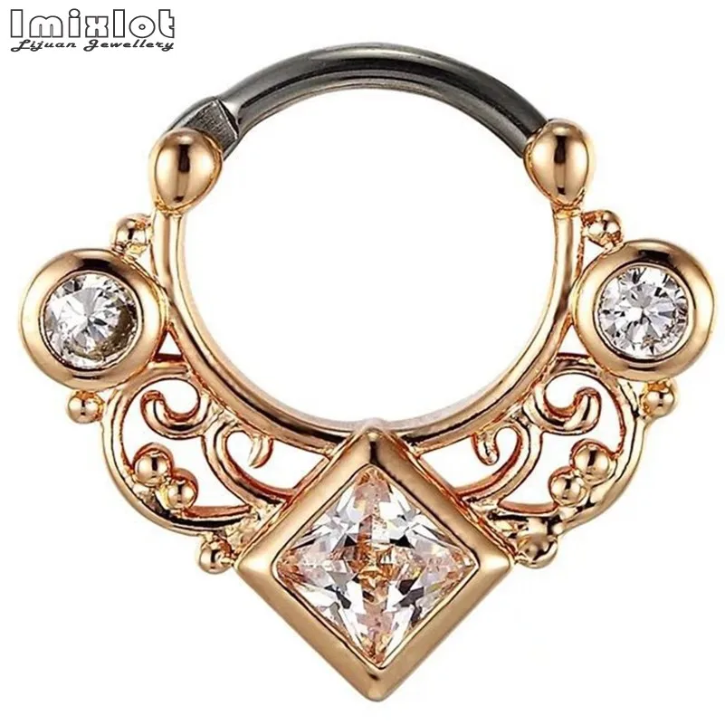Imixlot 1pcs CZ Nose Rings Septum Clicker 16G G23 Titanium Pole Fashion Body Piercing Jewelry
Imixlot 1pcs CZ Nose Rings Septum Clicker 16G G23 Titanium Pole Fashion Body Piercing Jewelry