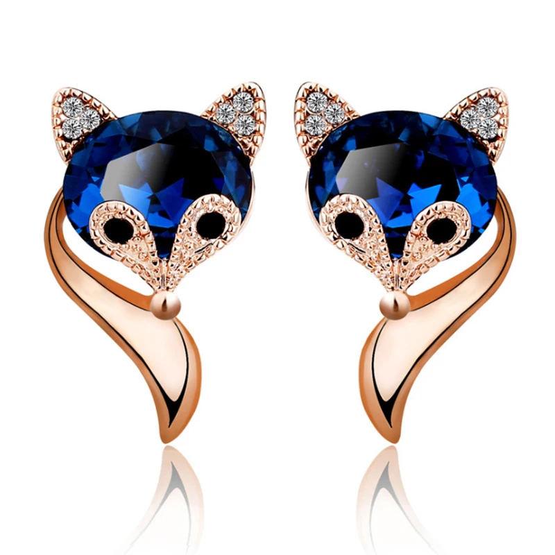 Cute sweet fox crystal earrings female Korean fashion temperament earrings Korean ear jewelry
Cute sweet fox crystal earrings female Korean fashion temperament earrings Korean ear jewelry