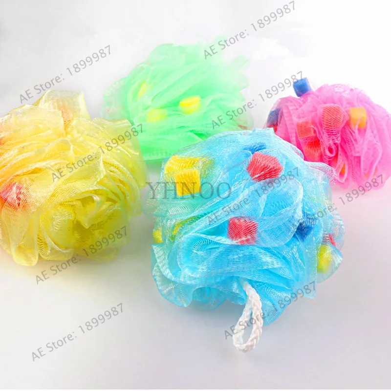 

1pcs Lovely Sponge Bath Ball Bath Sponge Multi color Choose Flower Bath ball Bath Towel Strap for bathrom