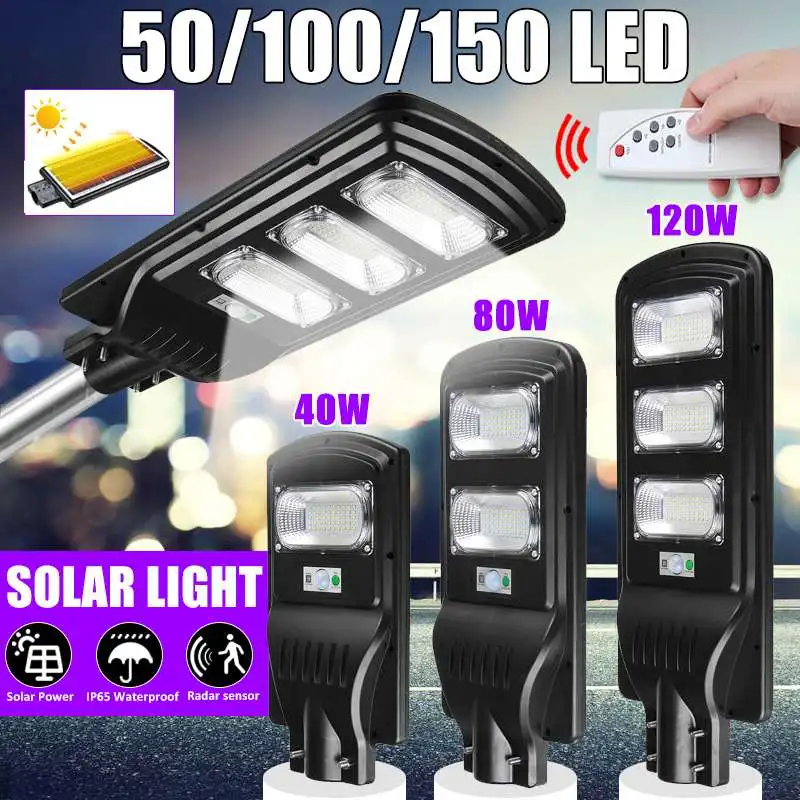 40/80/120W LED Street Light Solar Light Radar PIR Motion Sensor Wall Timing Lamp + Remote Control Waterproof for Garden Yard
40/80/120W LED Street Light Solar Light Radar PIR Motion Sensor Wall Timing Lamp + Remote Control Waterproof for Garden Yard