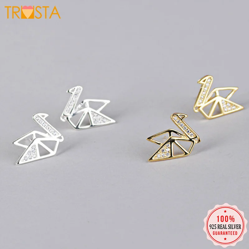 Trustdavis 100% 925 Solid Real Sterling Silver Jewelry Papercranes With CZ Stud Earrings Gift For Women Girl Kid Lady ED117
Trustdavis 100% 925 Solid Real Sterling Silver Jewelry Papercranes With CZ Stud Earrings Gift For Women Girl Kid Lady ED117