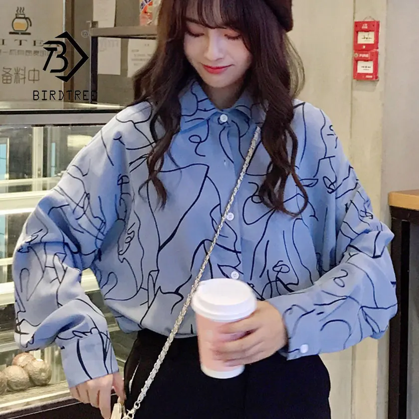 2019 New Fashion Woman Print Streetwear Shirt Single Breasted Turn down Collar Long Sleeve Cotton Feminina Hot Sales T8D433Z
2019 New Fashion Woman Print Streetwear Shirt Single Breasted Turn down Collar Long Sleeve Cotton Feminina Hot Sales T8D433Z