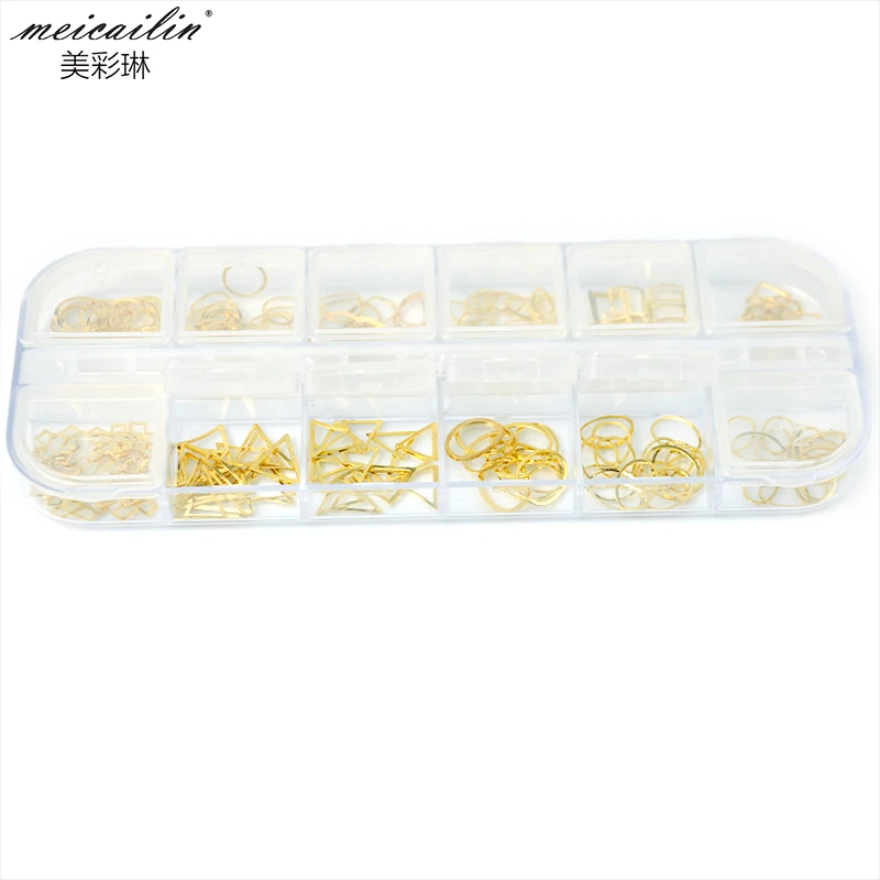 Gold Hollow nail decorations (6)