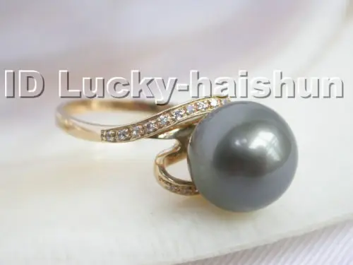 Selling Jewelry>&gtGenuine round black South Sea Tahitian pearl Ring | Украшения и аксессуары