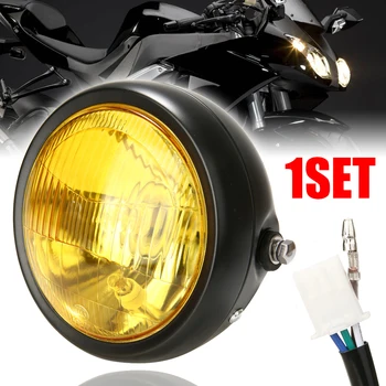 1PC 6.5" 12V 35W Retro Motorcycle LED Headlight With Black Grill Cover Housing Yellow Lens For Cafe Racer Choppers Bikes
1PC 6.5" 12V 35W Retro Motorcycle LED Headlight With Black Grill Cover Housing Yellow Lens For Cafe Racer Choppers Bikes