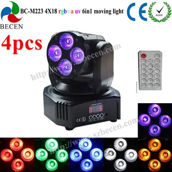 BECEN LED Stage Light 4pcs LED Moving Head Mini Wash 4x18W RGBWA UV With Remote Controller Professional Stage & DJ
BECEN LED Stage Light 4pcs LED Moving Head Mini Wash 4x18W RGBWA UV With Remote Controller Professional Stage & DJ