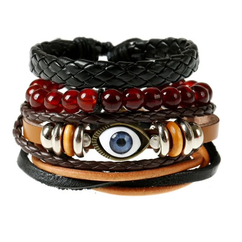4pcs/set simple retro suit punk vintage braided bracelet diy woven cowhide devil eye bracelet men's hemp rope leather bracelet
4pcs/set simple retro suit punk vintage braided bracelet diy woven cowhide devil eye bracelet men's hemp rope leather bracelet