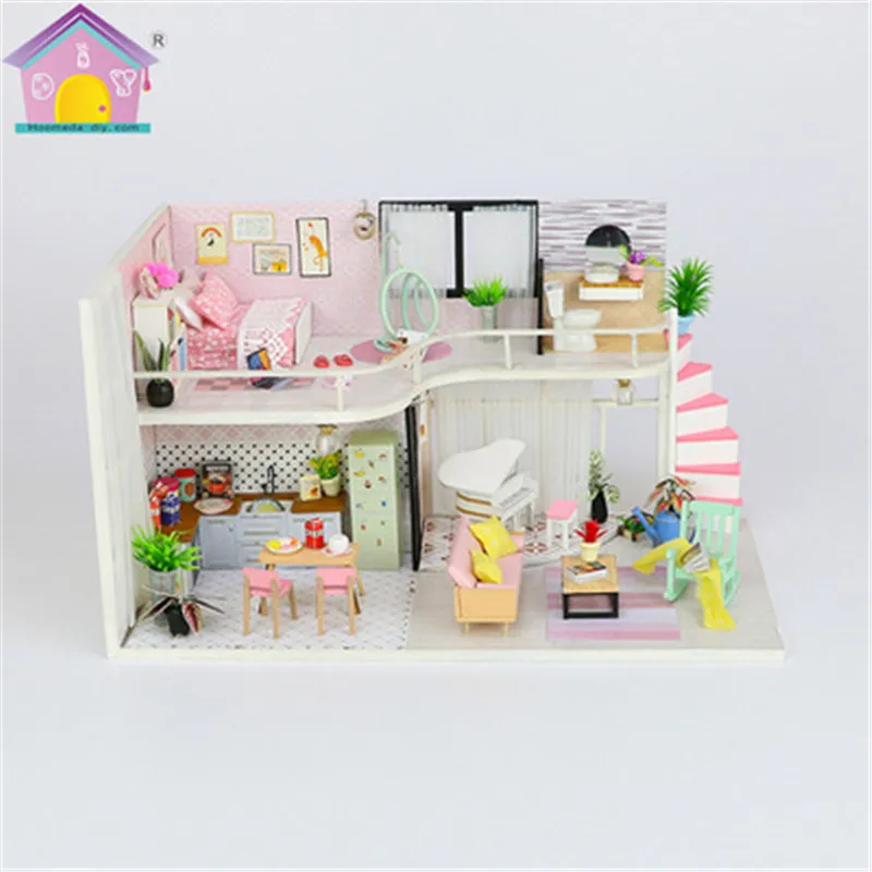 Anna's Pink Melody Doll House Wooden Miniature DIY DollHouse Furniture Kit Assemble With Piano Doll Home Toys For Christmas Gift
Anna's Pink Melody Doll House Wooden Miniature DIY DollHouse Furniture Kit Assemble With Piano Doll Home Toys For Christmas Gift