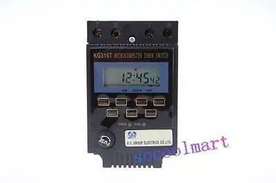 

KG316T AC 220V LCD Digital Display Microcomputer Timer Switch Controller Black