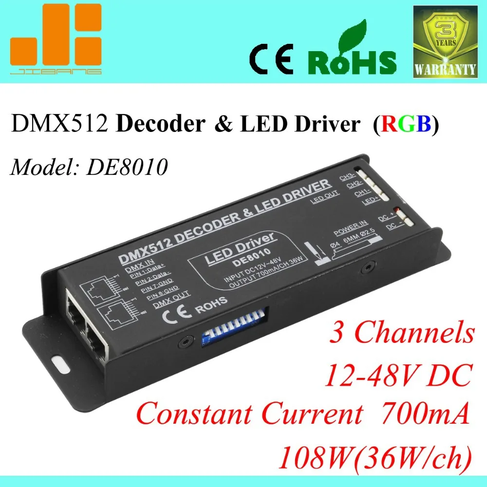 Free Shipping LED driver 700mA DMX Decoder LED constant current RGB Controller DE 8010
Free Shipping LED driver 700mA DMX Decoder LED constant current RGB Controller DE 8010