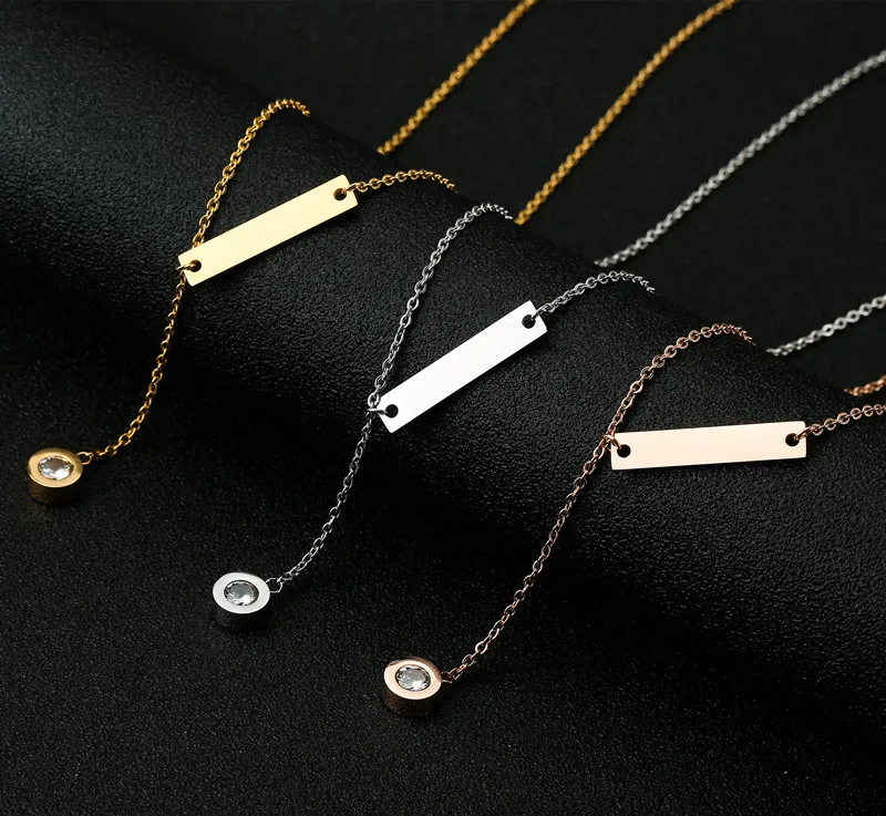Customize Name Necklace Bar Pendant Necklace Can Engrave Word Letters Fashion Monogram Silver Necklace Dropshipping
Customize Name Necklace Bar Pendant Necklace Can Engrave Word Letters Fashion Monogram Silver Necklace Dropshipping