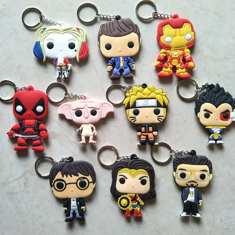 New Ironman Spiderman Deadpool Harry Dobby PVC Keychain Harley Quinn Wonder Women Tony Stark Keychains Bag Gifts Kids Fans
New Ironman Spiderman Deadpool Harry Dobby PVC Keychain Harley Quinn Wonder Women Tony Stark Keychains Bag Gifts Kids Fans