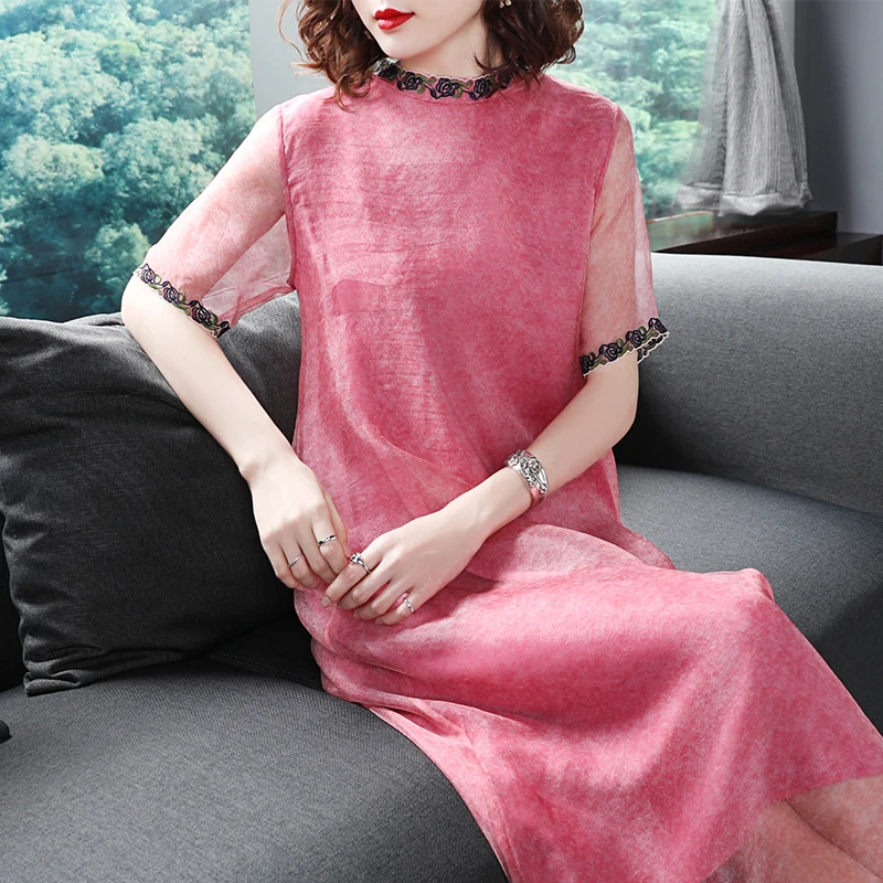 Imitate Real Silk Dress Women New Spring Summer Fashion Beach Dress Loose Indie Folk Style High-quality Elegant Casual Dresses
Imitate Real Silk Dress Women New Spring Summer Fashion Beach Dress Loose Indie Folk Style High-quality Elegant Casual Dresses