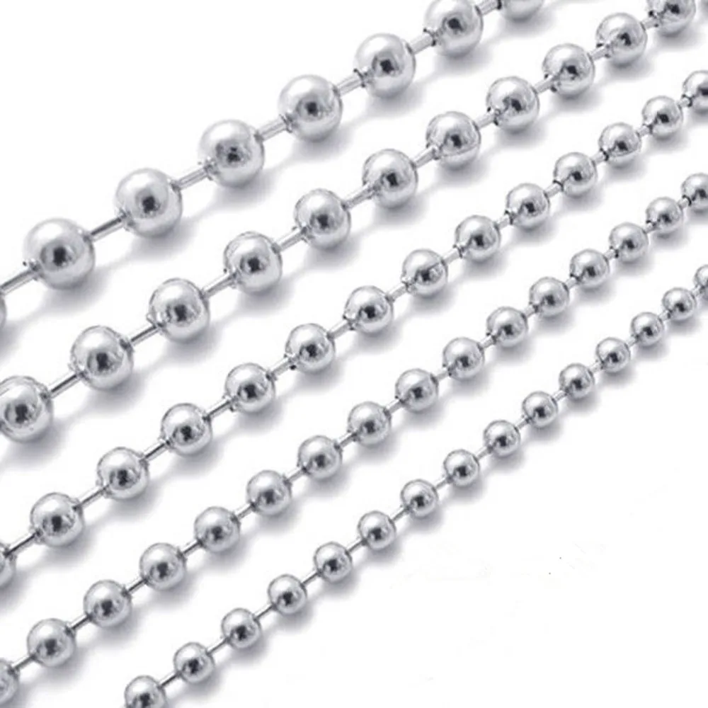 New Arrival Jewelry 1.5/2/2.4/3.2/4/5/6/8/10mm in bulk Top Stainless Steel Ball Chain Silver Tone Jewelry finding For mens Wemen
New Arrival Jewelry 1.5/2/2.4/3.2/4/5/6/8/10mm in bulk Top Stainless Steel Ball Chain Silver Tone Jewelry finding For mens Wemen