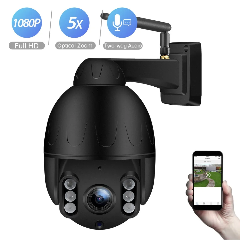 BESDER 1080P PTZ Wifi Camera 5X Optical Zoom 2.7-13.5mm Lens Outdoor Speed Dome IP Camera CCTV Security Wireless camara CamHi
BESDER 1080P PTZ Wifi Camera 5X Optical Zoom 2.7-13.5mm Lens Outdoor Speed Dome IP Camera CCTV Security Wireless camara CamHi