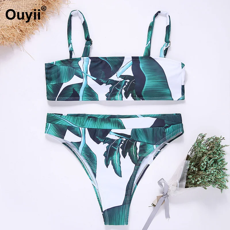 2019 New Bikini Green Leaf Print Swimsuit High Waist Sexy Split Tube Top Swimsuit Beach Women's Swimwear Sexy Bikini
2019 New Bikini Green Leaf Print Swimsuit High Waist Sexy Split Tube Top Swimsuit Beach Women's Swimwear Sexy Bikini