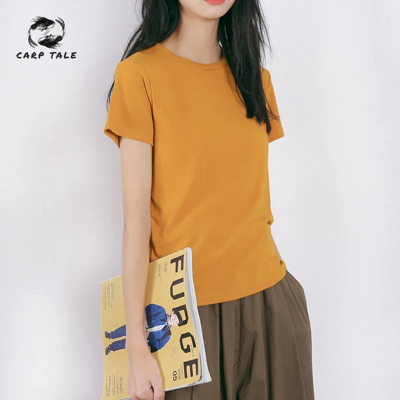 2019 summer new Korean version of the round neck short sleeve and even the solid color pullover T-shirt women's clothing
2019 summer new Korean version of the round neck short sleeve and even the solid color pullover T-shirt women's clothing