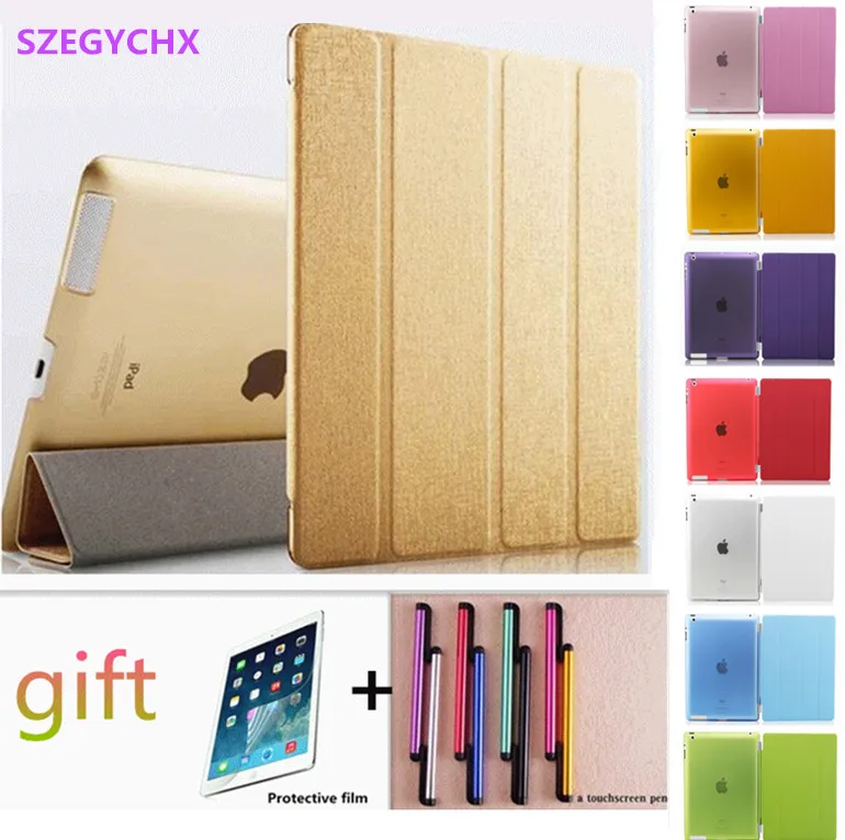 Silk Leather Case Protective Shell for iPad 2 3 4 Case Tablet Cover + Touch Pen + Protective Film , SZEGYCHX
Silk Leather Case Protective Shell for iPad 2 3 4 Case Tablet Cover + Touch Pen + Protective Film , SZEGYCHX