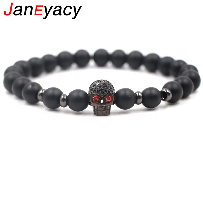 Janeyacy 2018 Hot 8mm Frosted Stone Bracelet Women European Fashion Jewelry Zircon Bead Bracelet Men Skull CZ Bracelet Pulseira
Janeyacy 2018 Hot 8mm Frosted Stone Bracelet Women European Fashion Jewelry Zircon Bead Bracelet Men Skull CZ Bracelet Pulseira