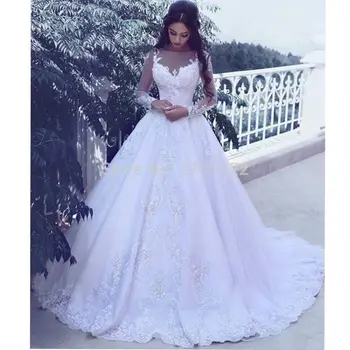 Wedding Dress Tulle Appliques Lace Plus Size Wedding Dresses 2019 Bruidsjurk Long Sleeve A Line O Neck Bridal Vestido De Noiva
Wedding Dress Tulle Appliques Lace Plus Size Wedding Dresses 2019 Bruidsjurk Long Sleeve A Line O Neck Bridal Vestido De Noiva