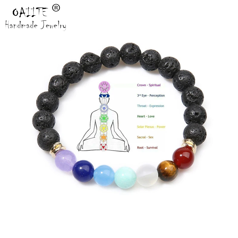 OAIITE 7 Chakra Yoga Lava Natural Stone Bracelet Women Men Bead Jewelry Weight Loss Reiki Buddha Prayer Bracelet Healing Balance
OAIITE 7 Chakra Yoga Lava Natural Stone Bracelet Women Men Bead Jewelry Weight Loss Reiki Buddha Prayer Bracelet Healing Balance