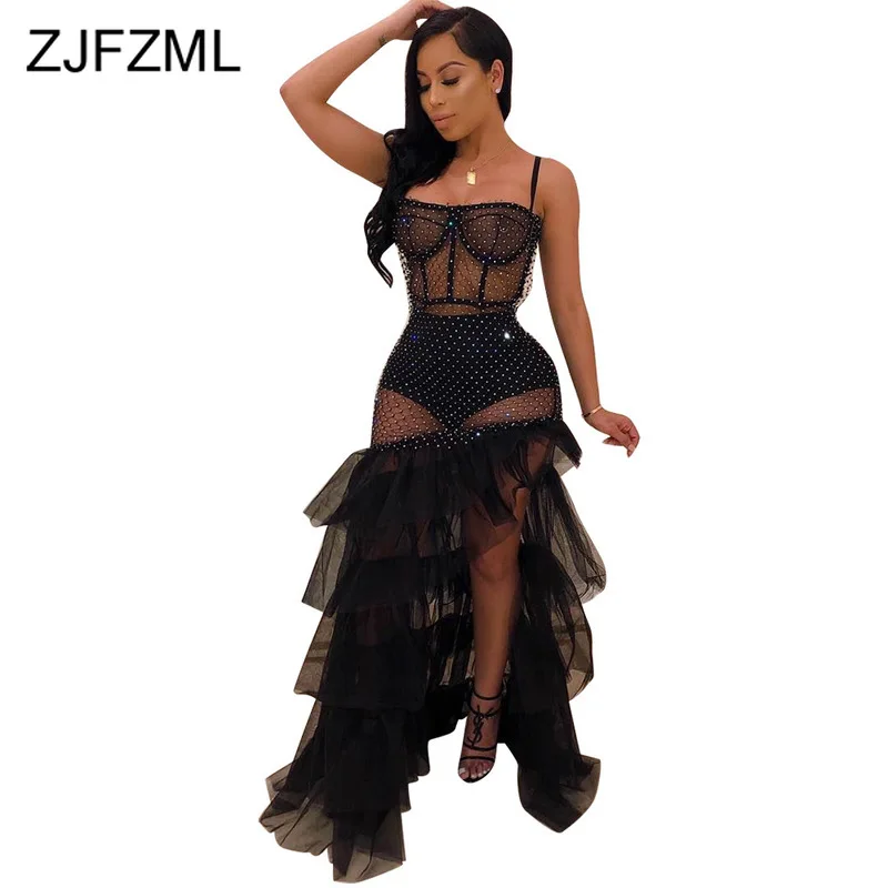 Cascading Ruffles Summer Party Dress Women Spaghetti Strap Sheer Mesh See Through Dress Sexy High Side Split Maxi Beach Dresses
Cascading Ruffles Summer Party Dress Women Spaghetti Strap Sheer Mesh See Through Dress Sexy High Side Split Maxi Beach Dresses