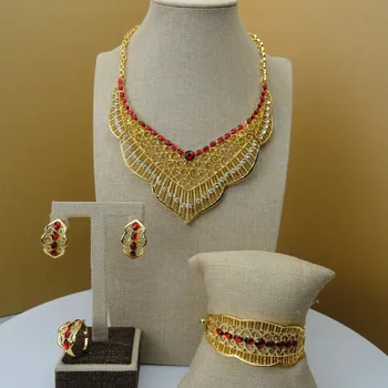 Yuminglai 2019 Fashion Luxury Dubai Hollow Red Stone Plated Gold Lady Jewelry Sets FHK5550
Yuminglai 2019 Fashion Luxury Dubai Hollow Red Stone Plated Gold Lady Jewelry Sets FHK5550