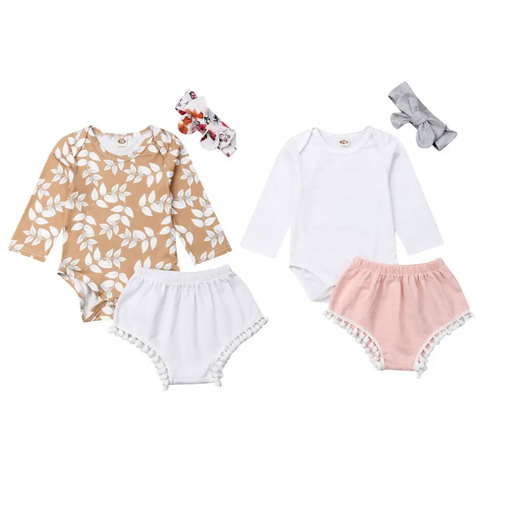 0-24M 3PCS Baby Girls Clothes Sets Newborn Infant Bodysuit Shorts Pants Headband Outfits Clothes
0-24M 3PCS Baby Girls Clothes Sets Newborn Infant Bodysuit Shorts Pants Headband Outfits Clothes