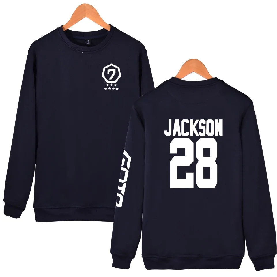 KPOP Got7 Jackson Mark JB JR фанаты имени члена Женский пуловер в стиле Харадзюку розовые