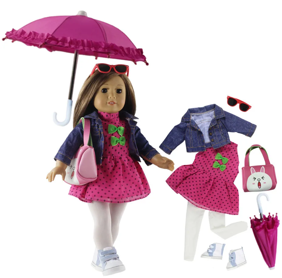 New 18 inch Doll Clothes Outfit Clothes+Glasses+Shoes+Bag for 18 inch American Doll Many Style for Choice A22
New 18 inch Doll Clothes Outfit Clothes+Glasses+Shoes+Bag for 18 inch American Doll Many Style for Choice A22
