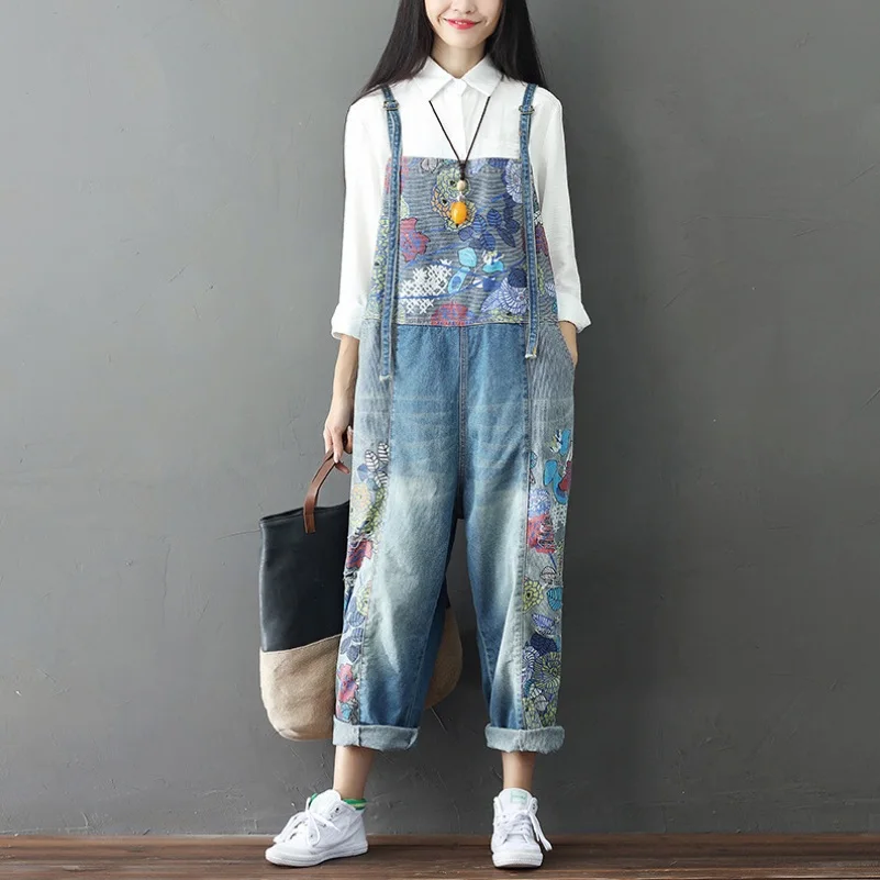 2018 Women's Wide Leg Jeans Full Length Loose Denim Overalls Washed Print Ripped Hole Overalls
2018 Women's Wide Leg Jeans Full Length Loose Denim Overalls Washed Print Ripped Hole Overalls