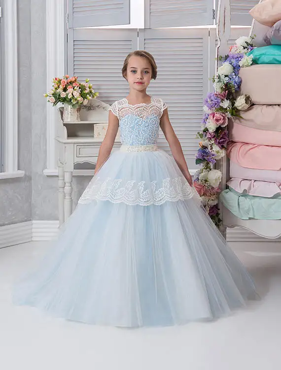 Lace Puffy Flower Girl Dresses for Weddings 2017 Blue Kids Evening Dress Holy Communion Dresses For Girls Pageant Gowns
Lace Puffy Flower Girl Dresses for Weddings 2017 Blue Kids Evening Dress Holy Communion Dresses For Girls Pageant Gowns
