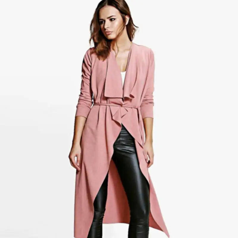 2018 Autumn Women Coat Wide Lapel Belt Polyester Blend Coat Oversize Long black pink Trench Coat Female Casual Outwear
2018 Autumn Women Coat Wide Lapel Belt Polyester Blend Coat Oversize Long black pink Trench Coat Female Casual Outwear