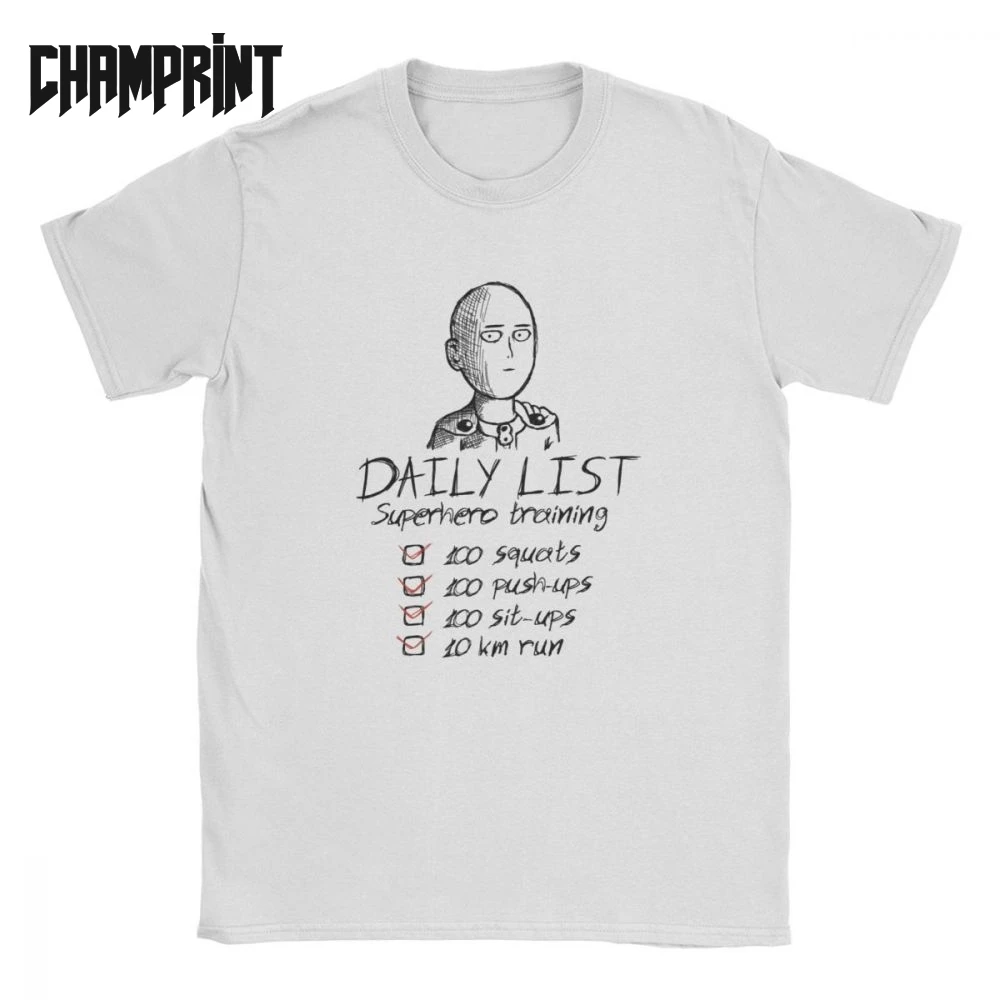 Men's One Punch Man Daily List T Shirts Saitama OPM Oppai Anime Manga 100% Cotton Short Sleeve Tees Plus Size T-Shirt
Men's One Punch Man Daily List T Shirts Saitama OPM Oppai Anime Manga 100% Cotton Short Sleeve Tees Plus Size T-Shirt