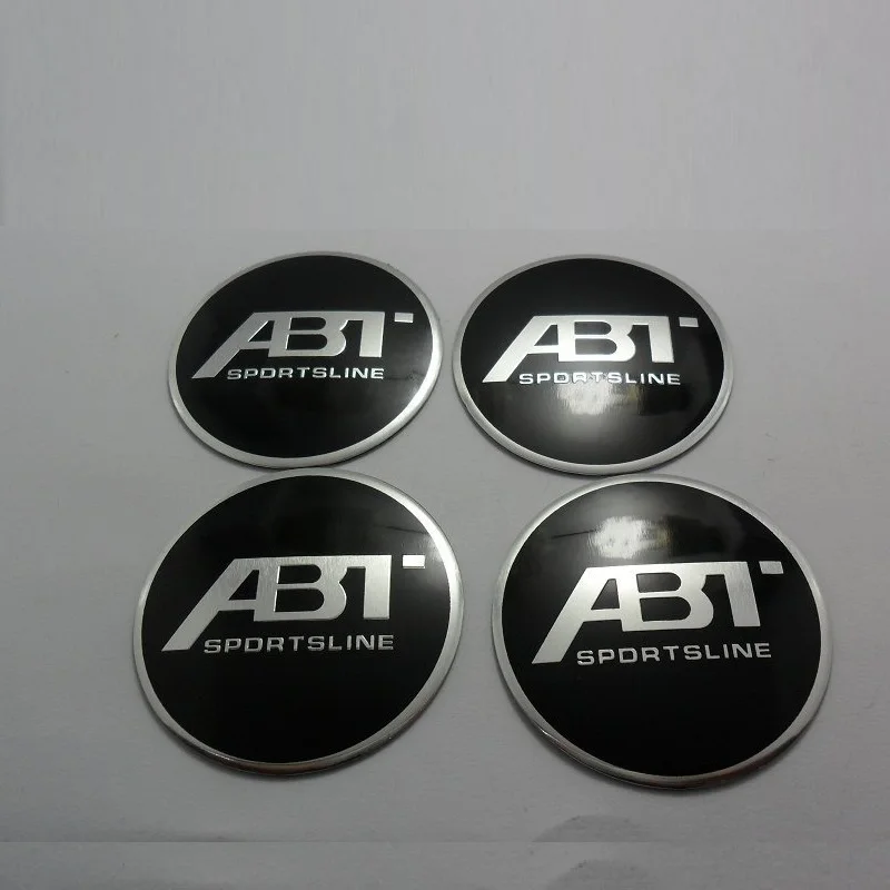 

NEW 4Pcs Car Stickers Wheel Center for Volkswagen vw Hub ABT Cap Stickers 56mm BLACK Silver wheel center emblems car styling