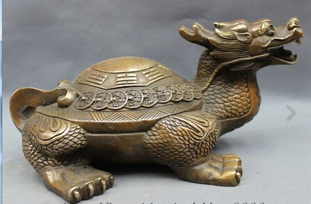 WBY---328+++10" Chinese Bronze Copper Folk Trigram Wealth Coin Dragon Tutle Statue Sculpture
WBY---328+++10" Chinese Bronze Copper Folk Trigram Wealth Coin Dragon Tutle Statue Sculpture