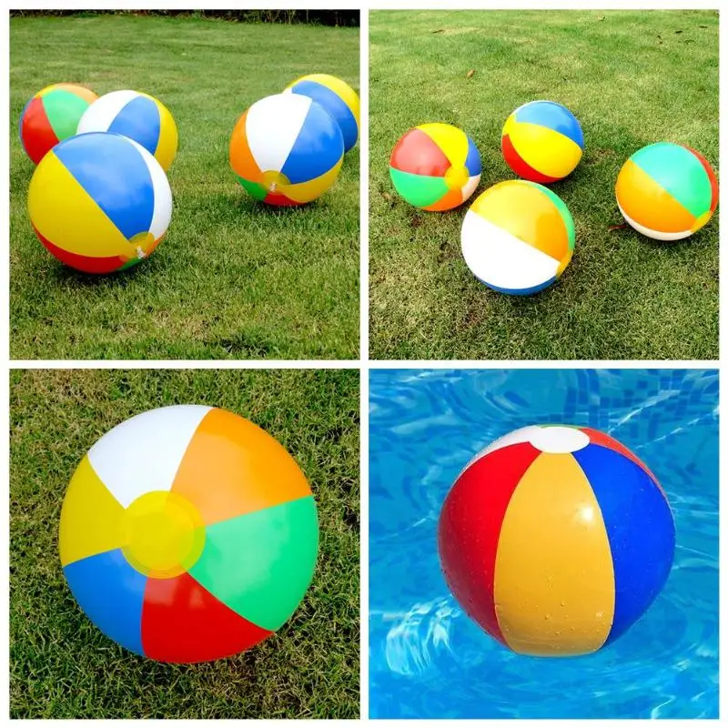 Фото Надувной пляжный мяч из ПВХ Разноцветные детские игрушки для ванной детский