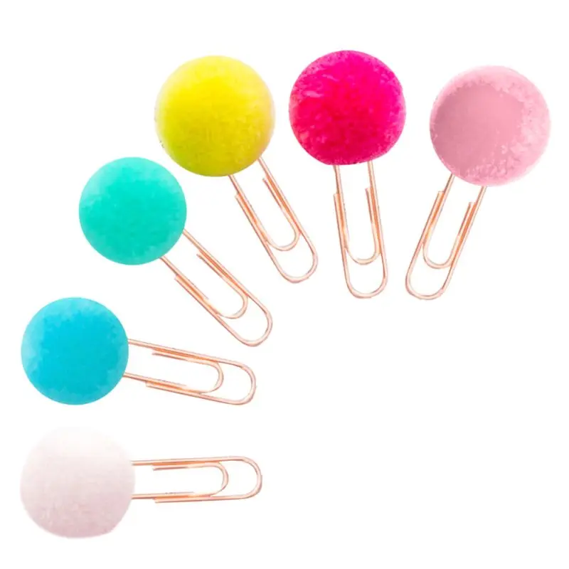 6 Pcs/Bag Colorful Plush Ball Paper Clips Bookmarkers Planner Journal Page Home School Office Supply Clip Bookmarker
6 Pcs/Bag Colorful Plush Ball Paper Clips Bookmarkers Planner Journal Page Home School Office Supply Clip Bookmarker