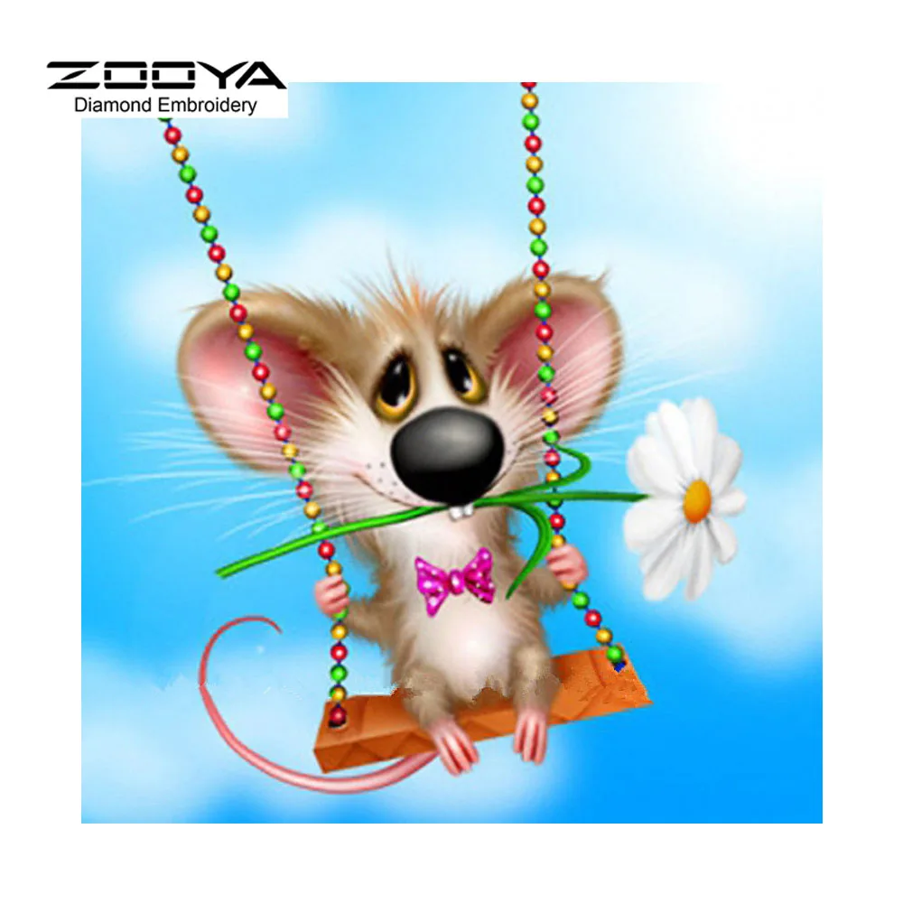 3D DIY Diamond Painting Cross Stitch Cute Mouse Rhinestone Crystal Needlework Embroidery Full Decorative BJ593 | Дом и сад